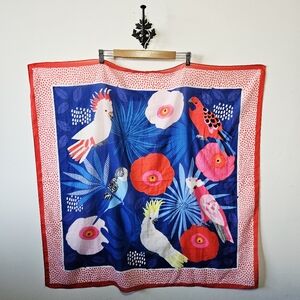 Erstwilder Jocelyn Proust Designs Floral Parrot Square Scarf Parrot Tropical
